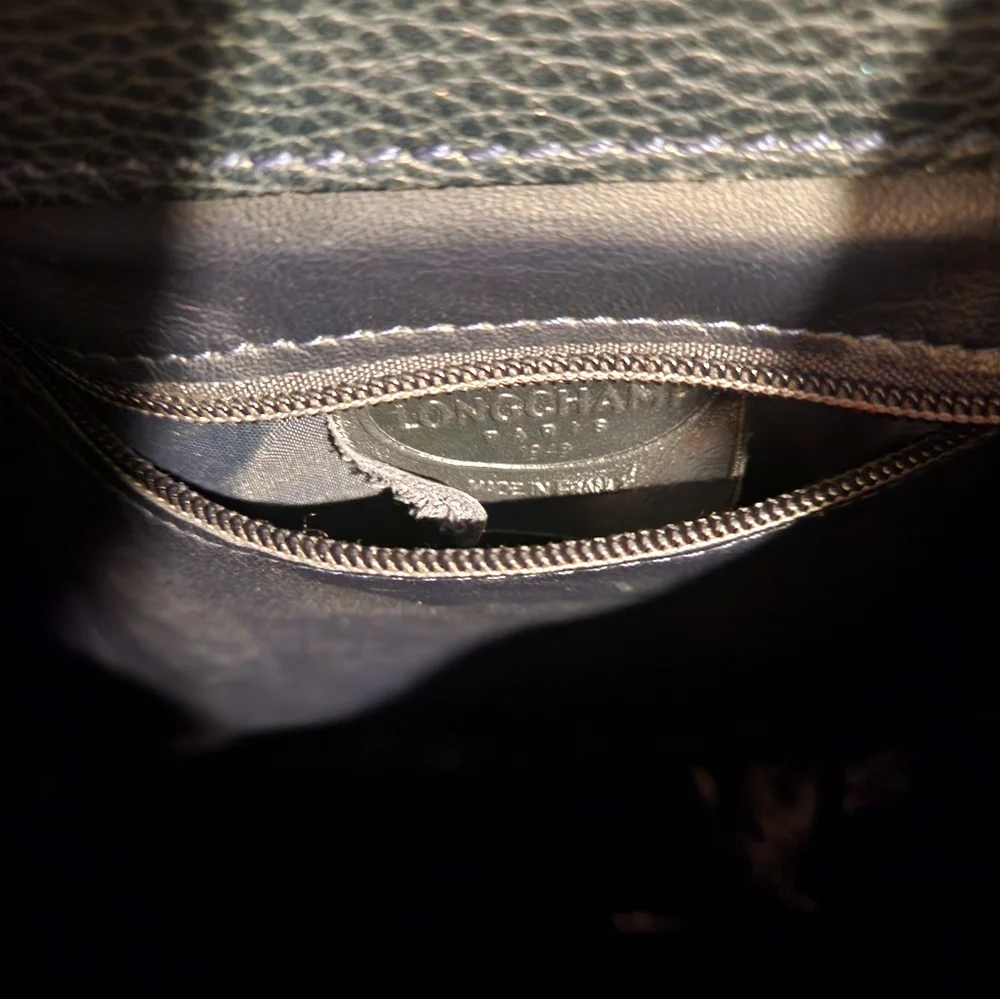 Longchamp Blue Navy Backpack with Gold Accents